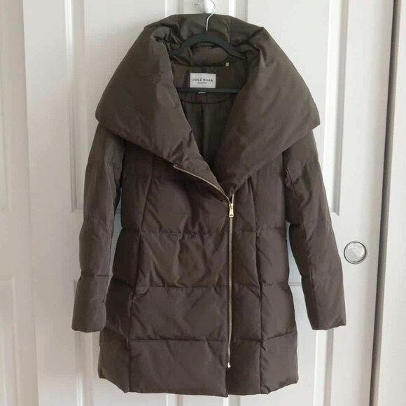 Cole Haan Portrait Collar Quilted Down Puffer Coat - Picture 1 of 13